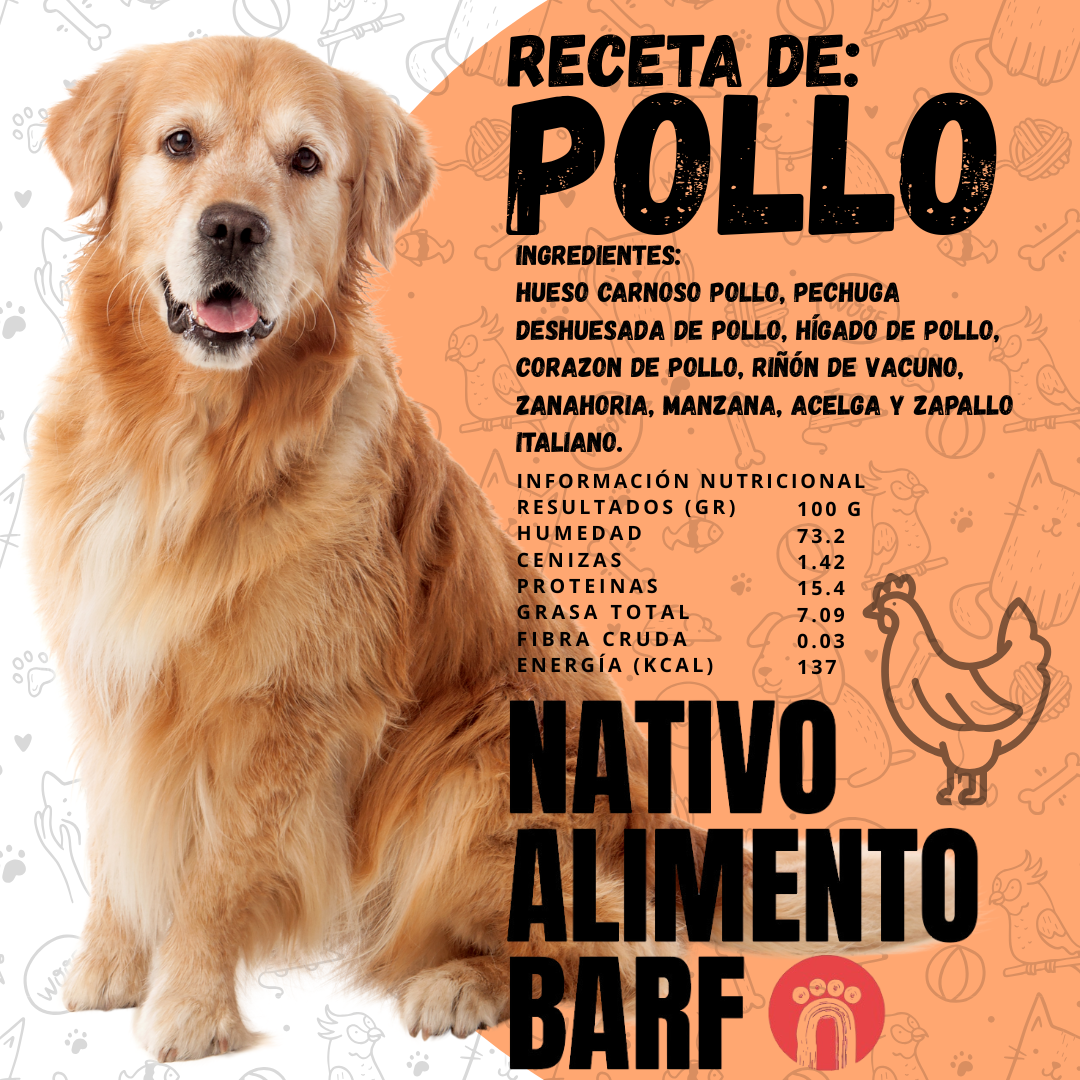 PACK 5Kg RECETA BALANCEADA POLLO PARA PERROS NATIVO