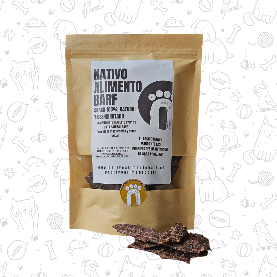 TRIPS DE RECETA BALANCEADA DE POLLO DESHIDRATADAS NATIVO PARA PERROS Y GATOS (100g)