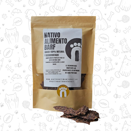 TRIPS DE RECETA BALANCEADA DE POLLO DESHIDRATADAS NATIVO PARA PERROS Y GATOS (100g)