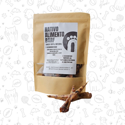 PATITAS DE POLLO DESHIDRATADAS NATIVO PARA PERROS Y GATOS (100g)